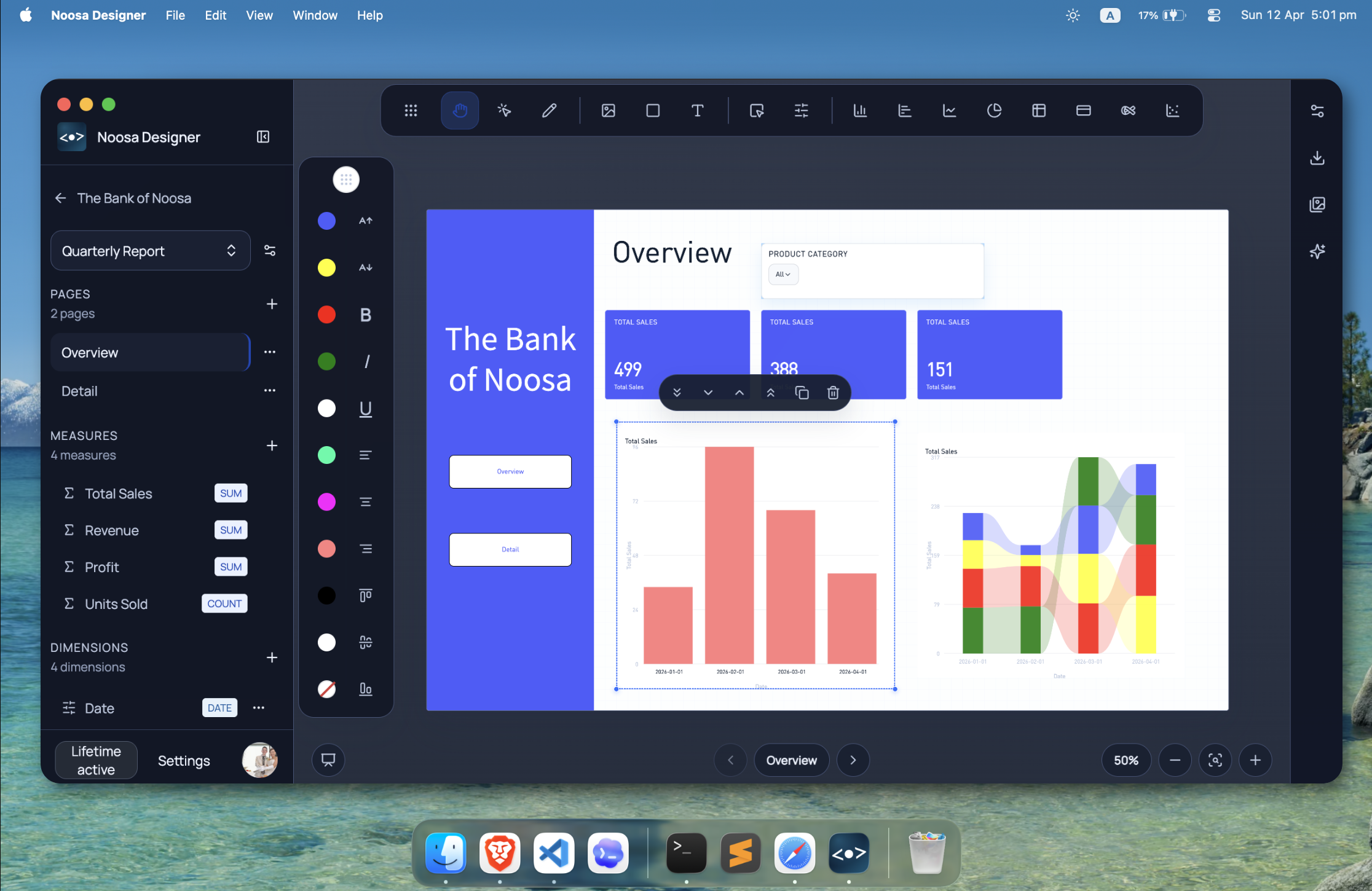 Noosa Insight Power BI editor for Mac screenshot.
